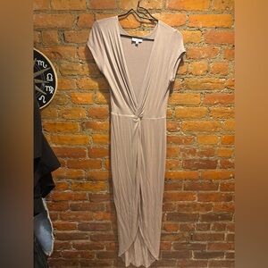 Rolla Coster Taupe Knot-Front Maxi Dress